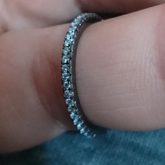925 TEMILA  Sterling Silver White CZ Band Ring - Picture 3 of 5